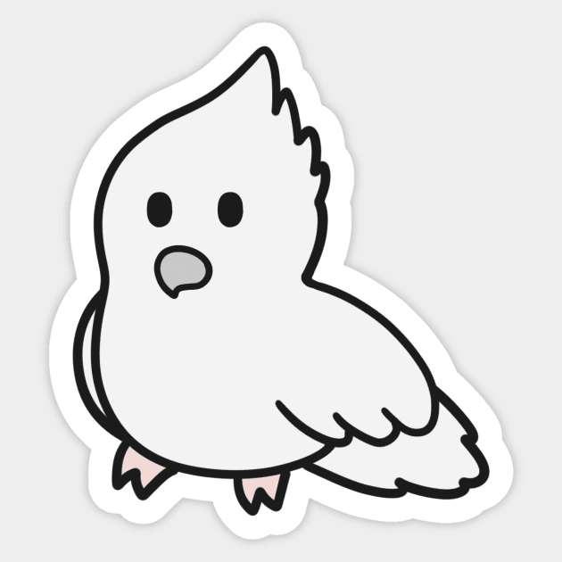 Cute White Cockatiel Sticker by BiscuitSnack